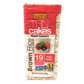Suzie's Puffed Rice Thin Cakes, Lightly Salted, 4.9-Ounce Bags (Pack of 12)