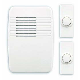 Heath Zenith SL-6167-C Wireless Plug-In Door Chime Kit with 2 Push Buttons, White