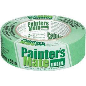Painter's Mate Green Brand CP 150/8-Day Painter's Tape, Multi-Surface, 36mm x 55m, Green, 1 Roll (103367)