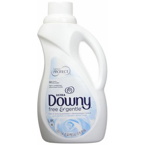 Downy Free & Gentle Liquid Fabric Conditioner (Fabric Softener), 51 FL OZ