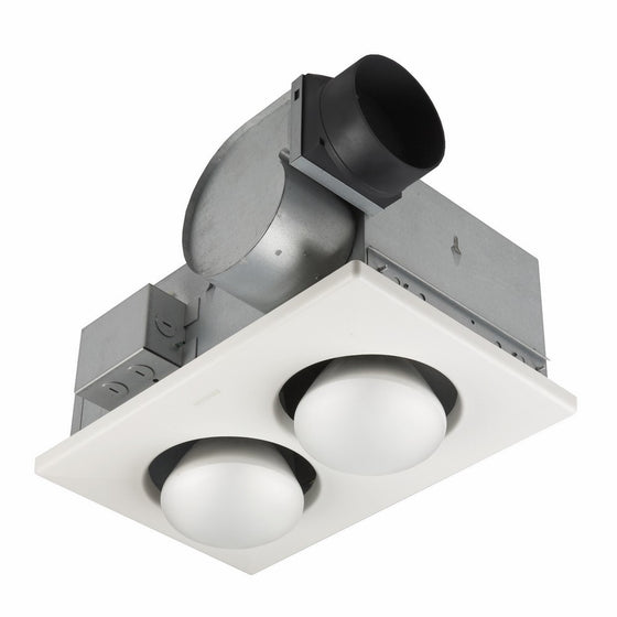 Broan 164 Type IC Infrared Two-Bulb Ceiling Heater with 4-Inch Round Duct Connector, 250 Watt