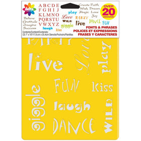 Delta Creative Stencil Mania 7x10 Stencil 3-Pack: Fonts & Phrases