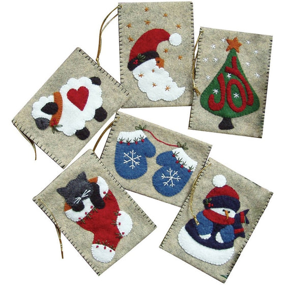 Rachel's Of Greenfield Gift Bag Ornaments Kit-3"X4" Set Of Six