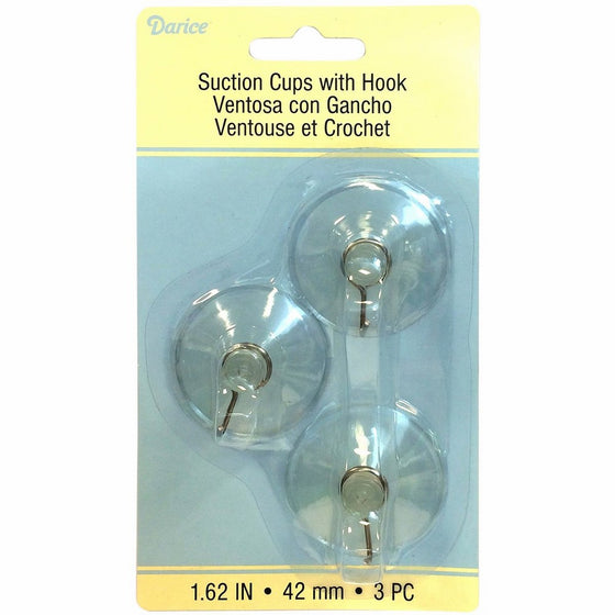 Darice Suction Cup with Hooks, 42mm, Clear
