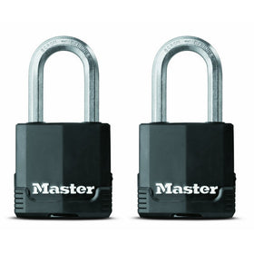 Master Lock Padlock, Magnum Covered Laminated Steel Lock, 1-7/8 in. Wide, M115XTLF (Pack of 2-Keyed Alike)