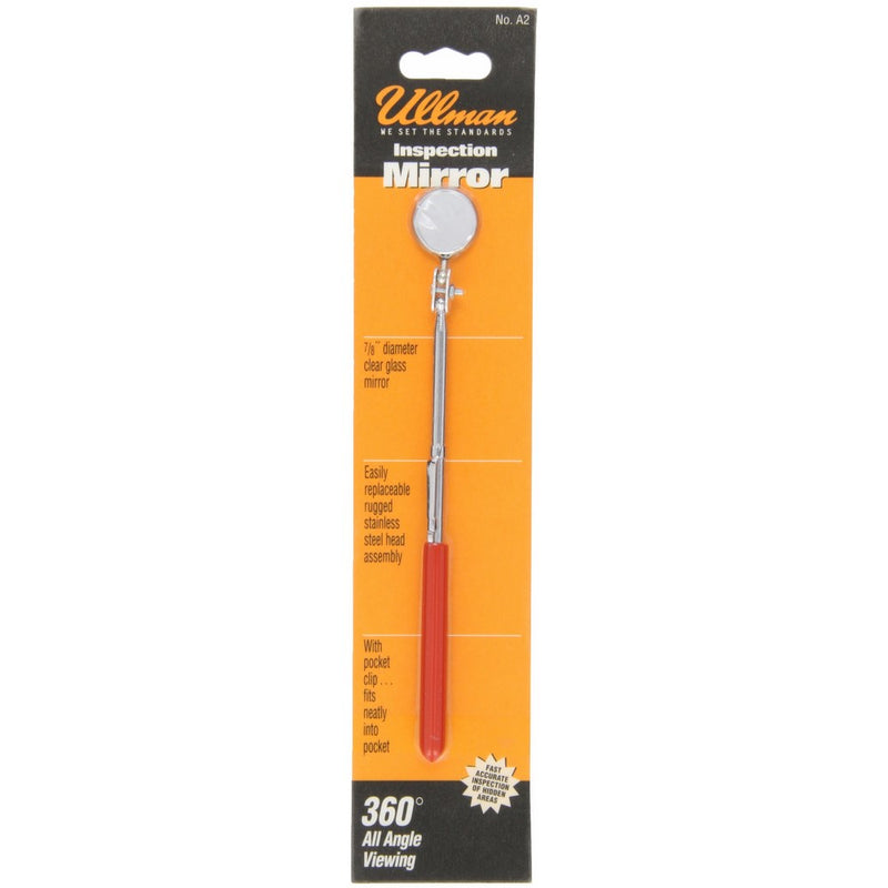 Ullman A-2 Circular Telescoping Inspection Mirror, 7/8" Diameter, 7-1/2" Overall Length