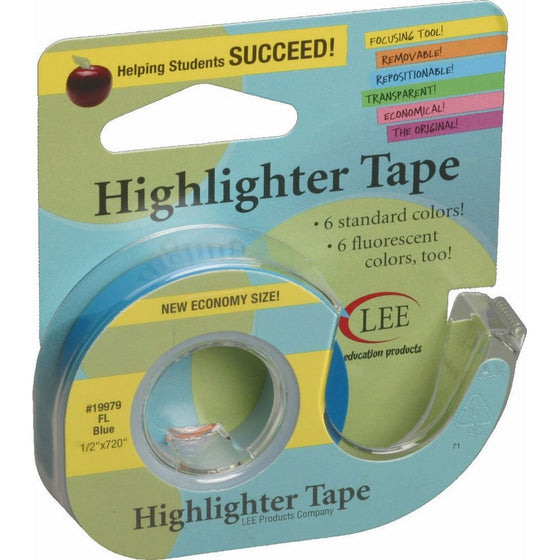 Fluorescent Highlighter Tape 1/2"X720"-Fluorescent Blue