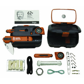 S.O.L. Survive Outdoors Longer Origin, Multi-Function Ultimate Survival Tool, Waterproof & Lightweight Case, Compact Outdoor Emergency Gear Kit, Buck Tilton Lifesaving Tips & Techniques, 6.25oz