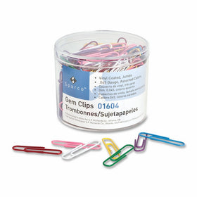S.P. Richards Company Paper Clips, Vinyl Coated, Jumbo, No. 2, 250 per Box, Assorted (SPR01604)
