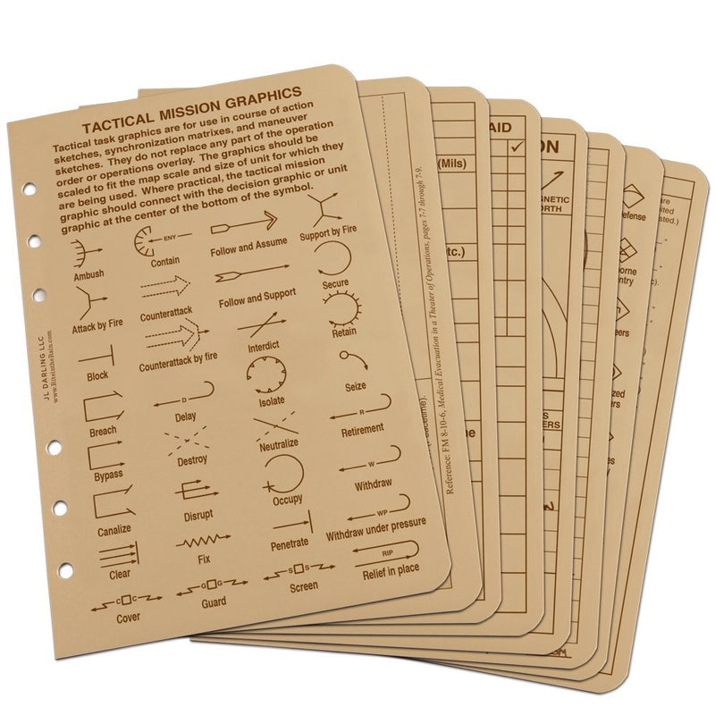 Rite in the Rain All Weather Tactical Reference Card Set, 4 5/8" x 7", Tan Sheets (No. 9200T-R)