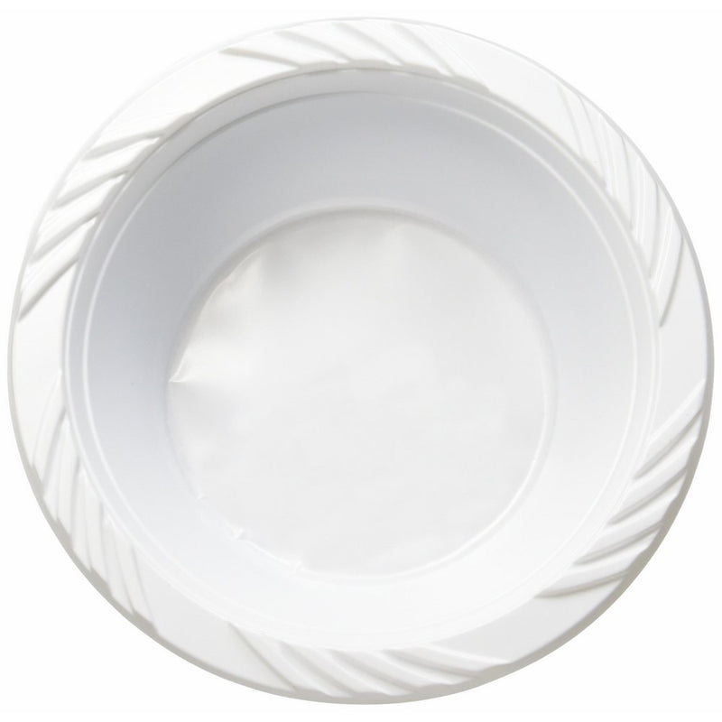 White 12 oz. Plastic Bowls - 100 Count(styles may vary)