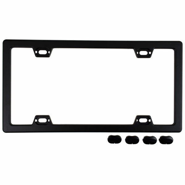 Custom Accessories 92560 Black Elite Metal License Plate Frame with Caps