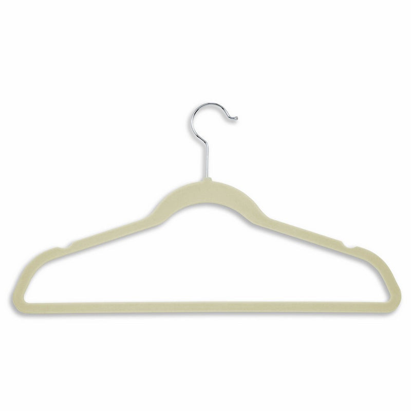 Honey-Can-Do Ultra Thin Non-Slip Velvet Hangers, 50-Pack, Ivory