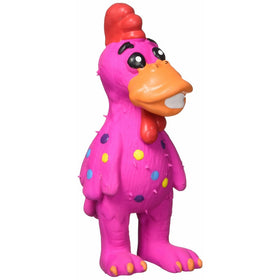 Multipet Mini Globken Latex Plush Filled Polka Dot Chicken Dog Toy, 5-1/2-Inch