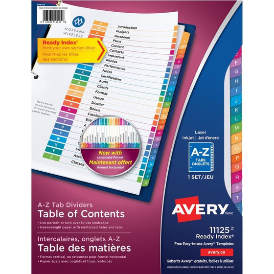 AVE11125 - Avery Ready Index Table of Contents Reference Dividers