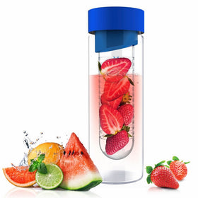 Asobu Flavor It 20 Ounce Glass Water Bottle With Fruit Infuser, Blue