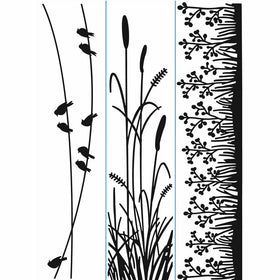Embossing Folder Borders 1.5"X5.75" 3/Pkg-Nature