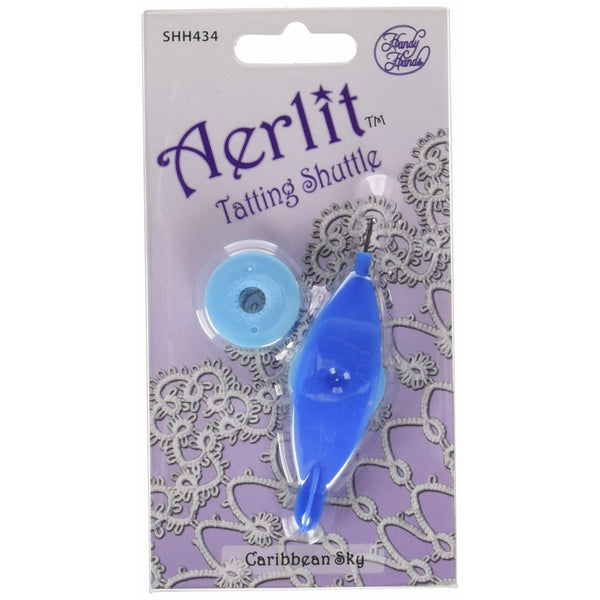 Aerlit Tatting Shuttle With 2 Bobbins-Caribbean Sky
