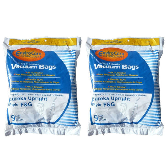 EnviroCare Replacment Vacuum Bags for Eureka F&G Uprights 18 Pack