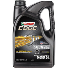 Castrol 03083 EDGE 5W-20 Advanced Full Synthetic Motor Oil, 5 Quart