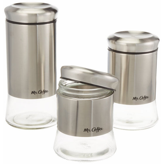 Gibson 92012.033 Piece Silver Canister Set, Red