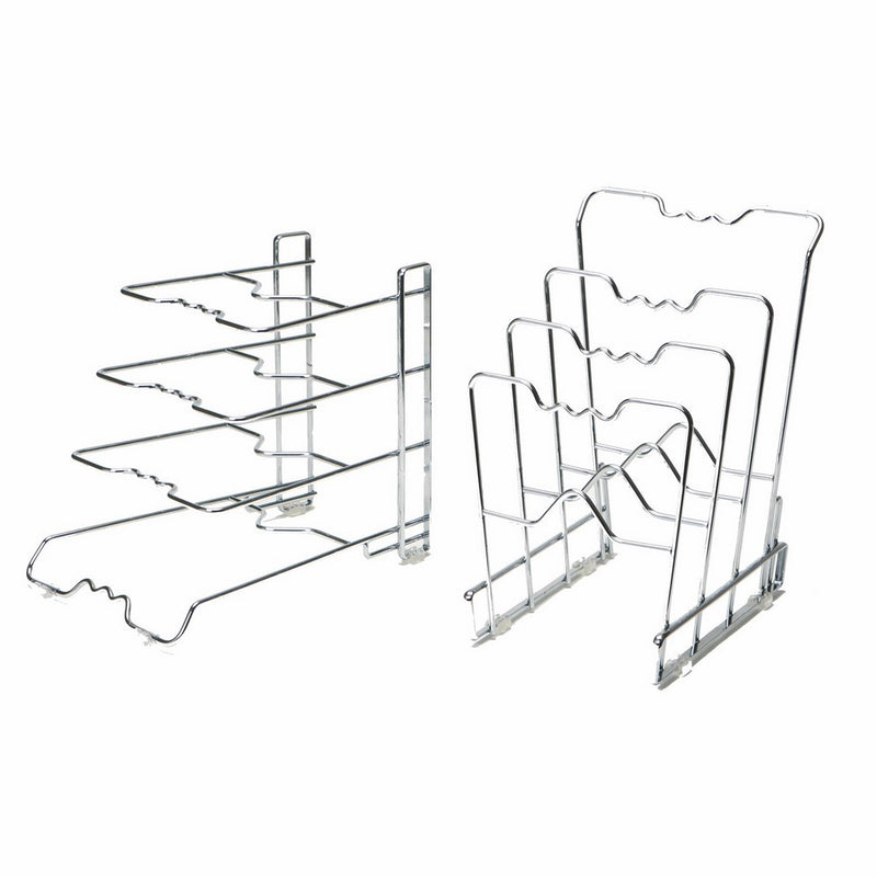 Seville Classics 4-Tier Pan Organizer Rack, Chrome (2-Pack)