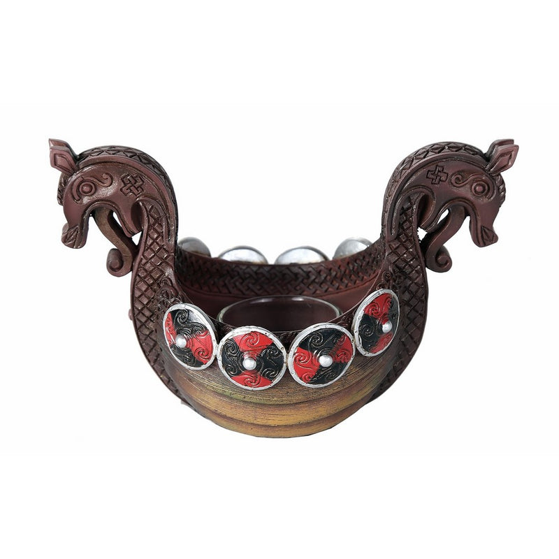 Pacific Giftware Ancient Nordic Viking Longship Votive Candle Holder Viking Decor 6.75 Inches