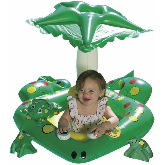 Poolmaster 81555 Learn-to-Swim Frog Baby Float Rider with Leaf Canopy