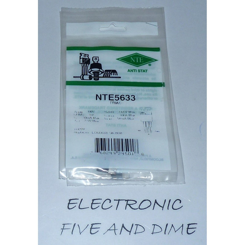 NTE Electronics NTE5633 Triac, TO-220 Package, 10 Amp, 200V