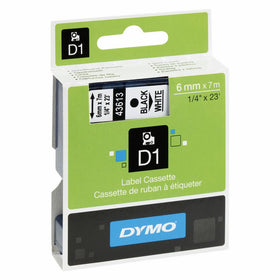 DYM43613 - Dymo Black on White D1 Label Tape