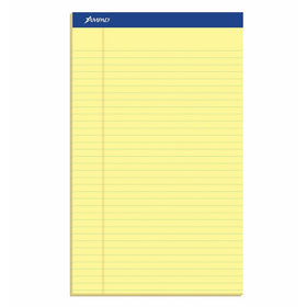 Esselte TOP20280 Ampad 20-280 Evidence Recyc. Perf 8-1/2x14 Legal Rule Pads, Margin, Canary, 50 Shts, Dozen