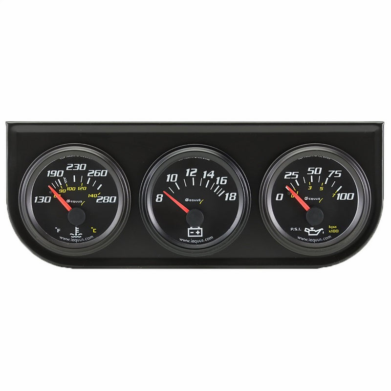 Equus 6200 2" Volt Triple Gauge Kit, Black
