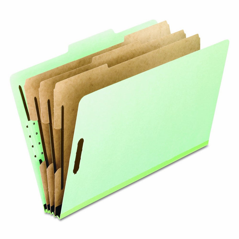 Pendaflex 17174 Eight-Section Pressboard Folders, Letter, 2/5 Tab, Green (Box of 10)