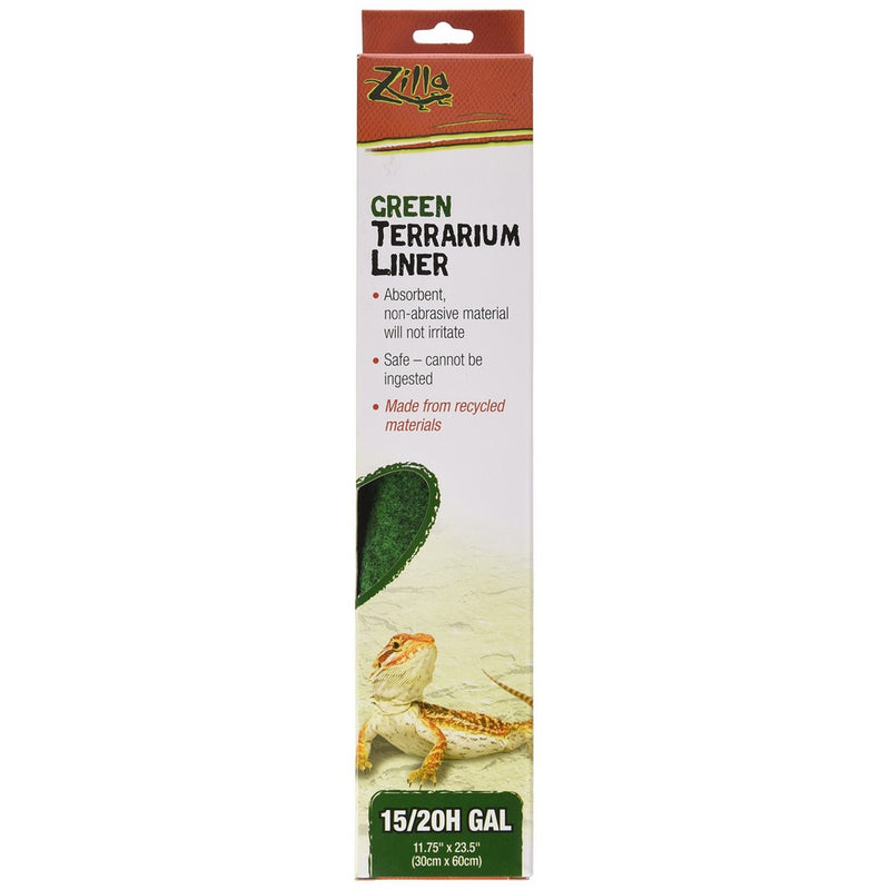 Zilla Reptile Terrarium Bedding Substrate Liner, Green, 15/20G