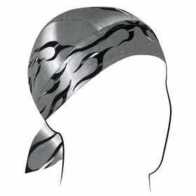 Zanheadgear Z355 Flydanna Bandanna, 100% Cotton, Silver Tank Flame