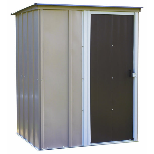 Arrow Brentwood Pent Roof Steel Storage Shed, Coffee/Taupe/Eggshell, 5 x 4 ft.
