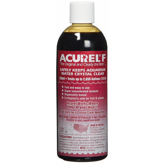 Acurel F250 Water Clarifier, Aquarium, Treats up to 2,650 gallons, 10.5 fl oz