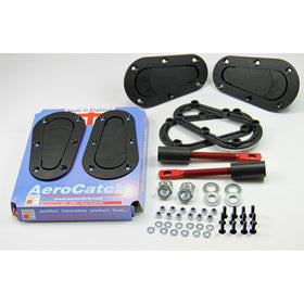 AeroCatch Plus Flush Hood Latch and Pin Kit - Black - Now includes Molded Fixing Plates - Part # 120-2000