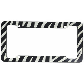 Zebra License Plate Frame (Made of Plastic)