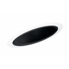 Juno Lighting 604B-WH 6-Inch Super Slope Downlight Black Baffle, White Trim