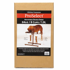ProSelect Stainless Steel Adjustable Dog Diner Bowl with Two Pet Food Bowls