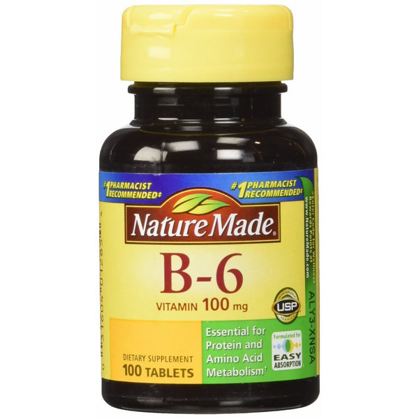 Nature Made Vitamin B-6 100 Mg, Tablets, 100-Count (Pack of 2)