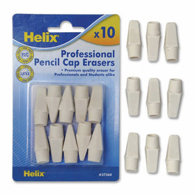 Helix Professional Pencil Cap Erasers 10ct