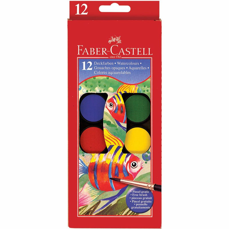 Watercolor Paints W/Brush-12/Pkg