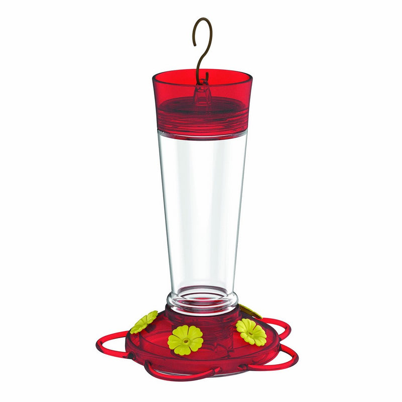 More Birds Hummingbird Feeder, Glass Bird Feeders, Red, 5 Feeding Stations, 10-Ounce Nectar Capacity, Ruby