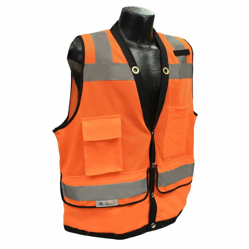 Radians SV59-2ZOD-M Class 2 Heavy Duty Surveyor Safety Vest, Orange Mesh Solid, Medium