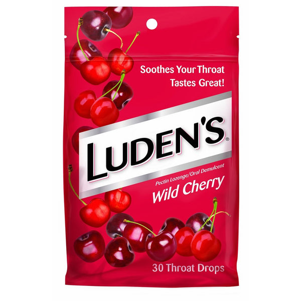 Ludens Thoat Drops, Wild Cherry, 30 Count (Pack of 6)