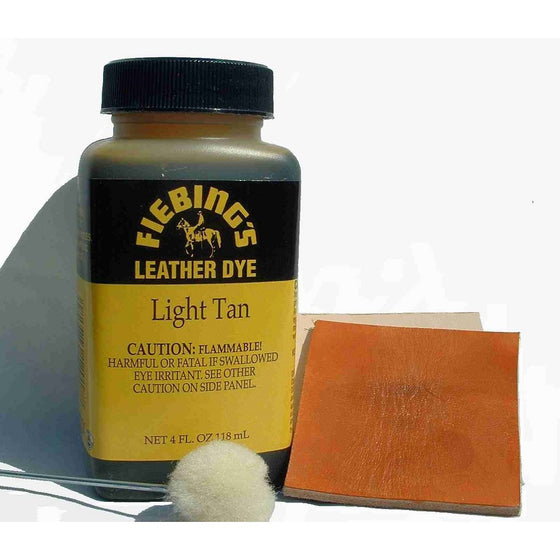 Fiebings - Leather Dye, Alcohol Based, 4 Fl. Oz. 118Ml - 27 Colors Light Tan