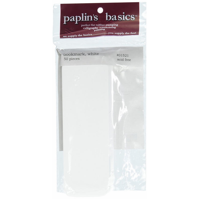PAPLIN PAPER PAP01521 Paplin Bookmarks with Hole White 50Pk