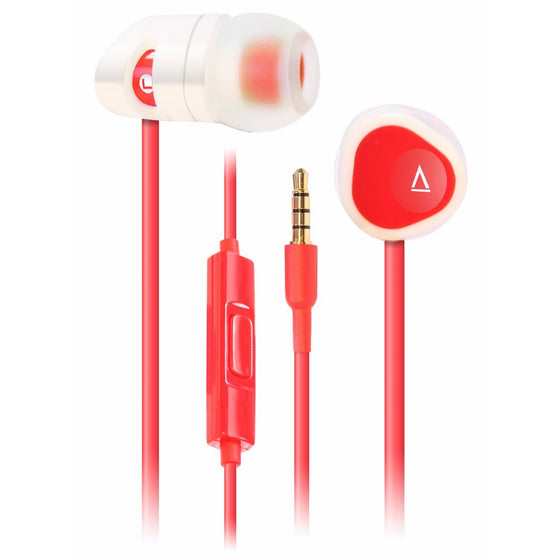 Creative MA-200 In-Ear Headphones with 8mm Driver and Universal Mic (White/Red)